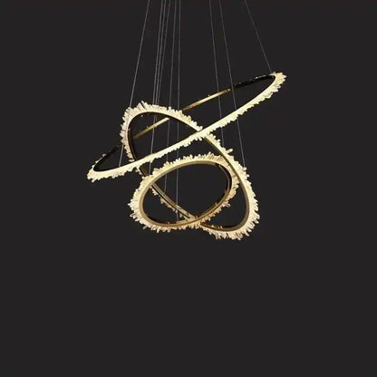 Cervine Modern Rock Crystal Ring Round Chandelier Cluster