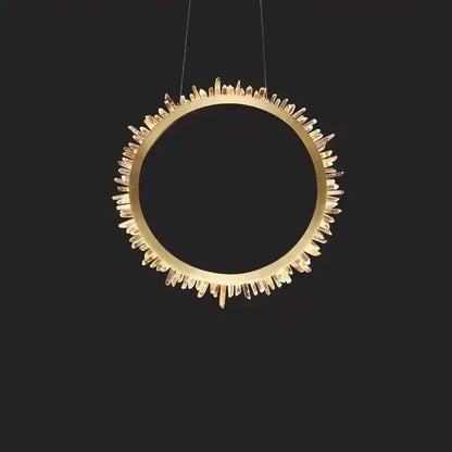 Cervine Modern Rock Crystal Ring Round Chandelier Cluster