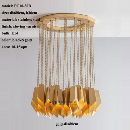 Bronze Fold Linear Chandelier