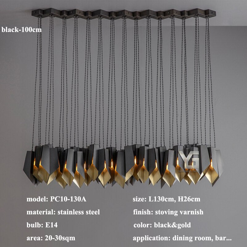 Bronze Fold Linear Chandelier