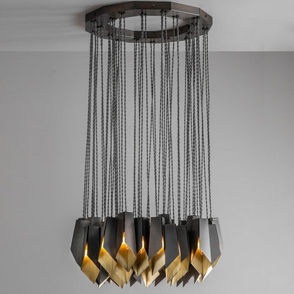 Bronze Fold Linear Chandelier