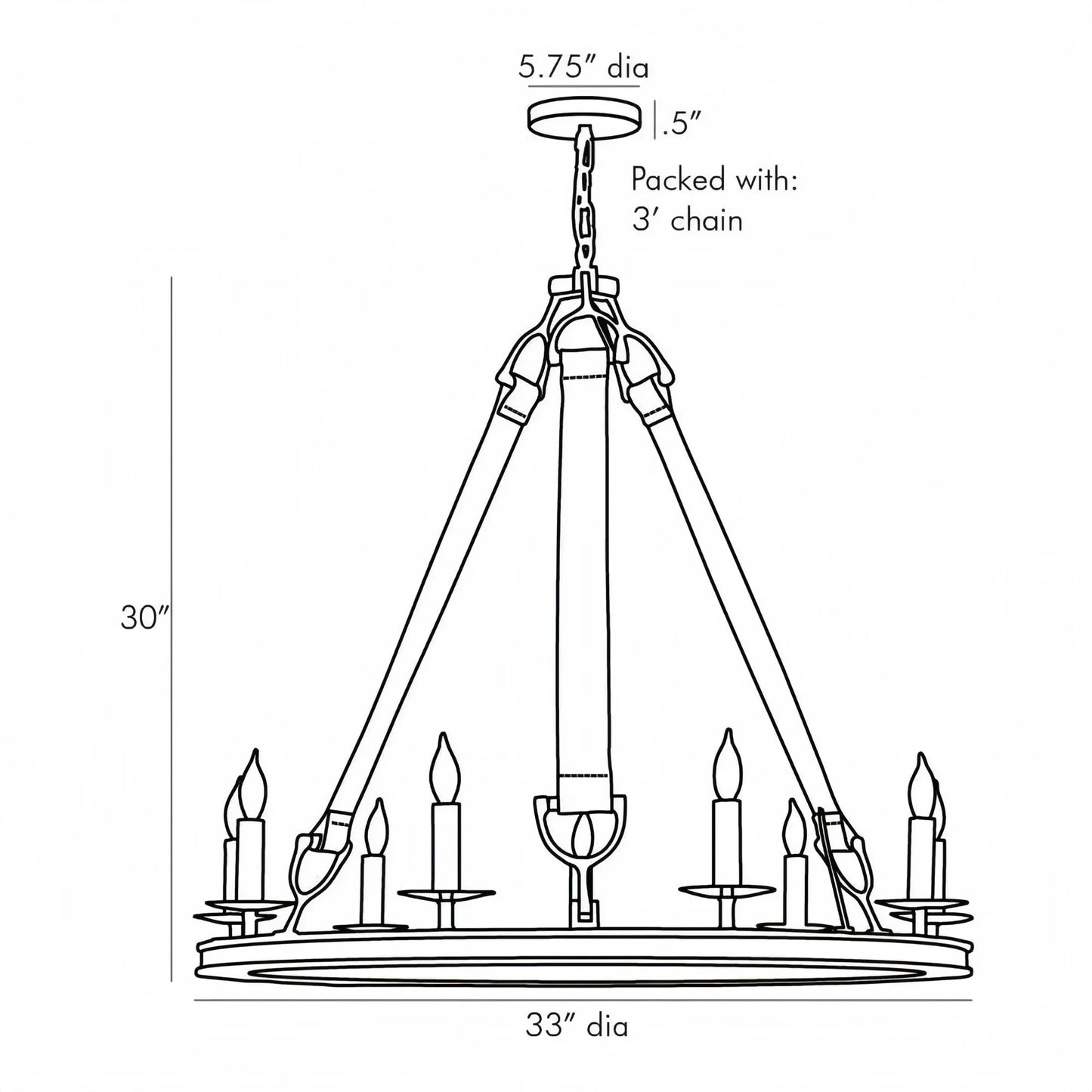 Chaney Chandelier 33”D