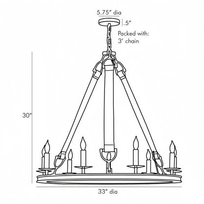 Chaney Chandelier 33”D