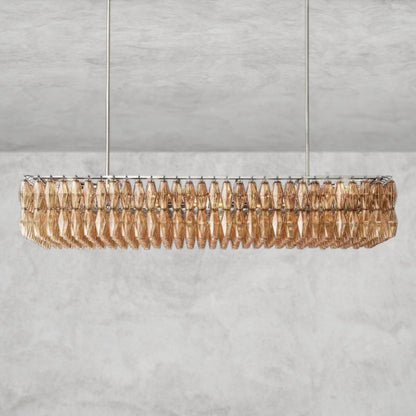 CHIARA CLEAR/ SMOKE GLASS RECTANGULAR CHANDELIER 54", 74"