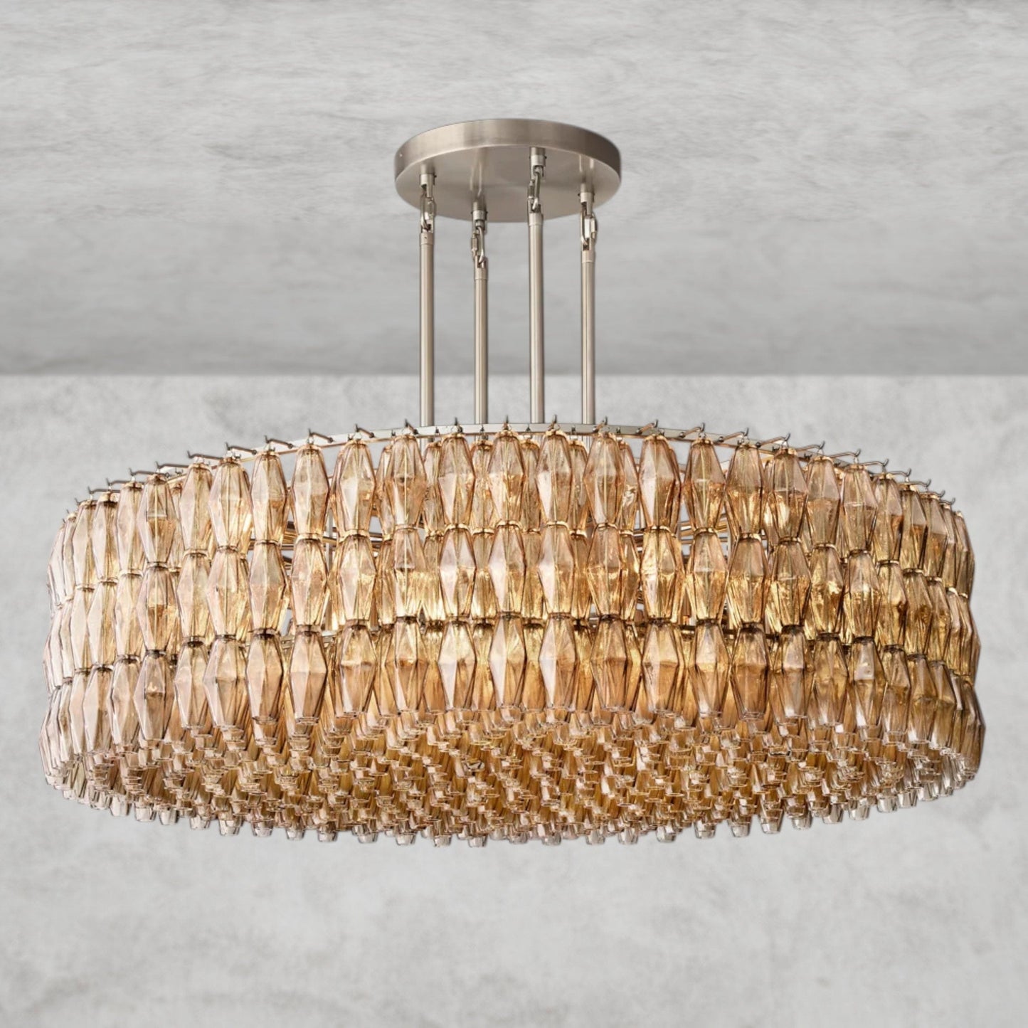 CHIARA CLEAR/ SMOKE GLASS ROUND CHANDELIER 37", 47", 62"