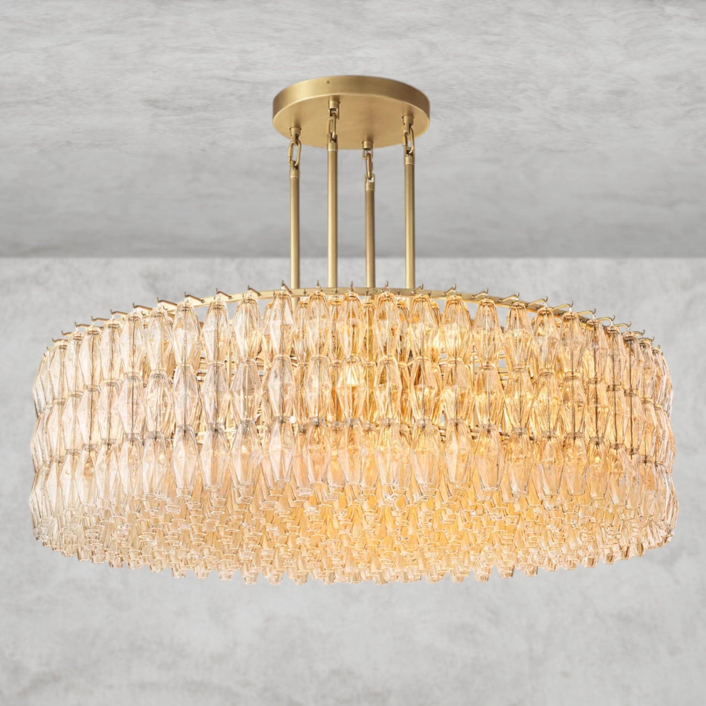 CHIARA CLEAR/ SMOKE GLASS ROUND CHANDELIER 37", 47", 62"