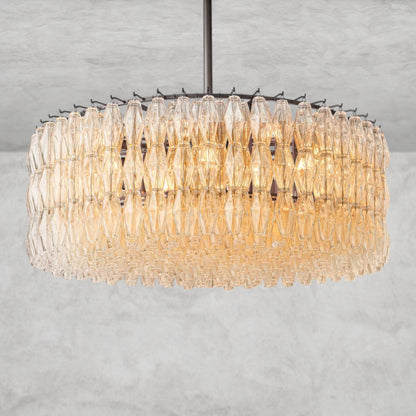 CHIARA CLEAR/ SMOKE GLASS ROUND CHANDELIER 37", 47", 62"
