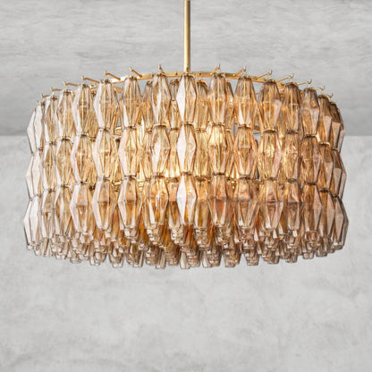 CHIARA CLEAR/ SMOKE GLASS ROUND CHANDELIER 37", 47", 62"