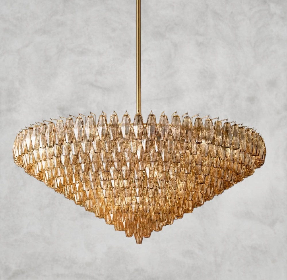 CHIARA CLEAR/ SMOKE GLASS TIERED ROUND CHANDELIER 37", 47", 62"