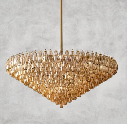 CHIARA CLEAR/ SMOKE GLASS TIERED ROUND CHANDELIER 37", 47", 62"