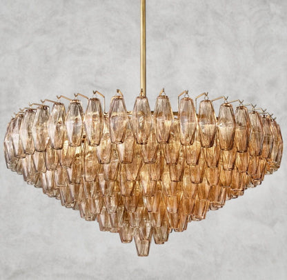CHIARA CLEAR/ SMOKE GLASS TIERED ROUND CHANDELIER 37", 47", 62"