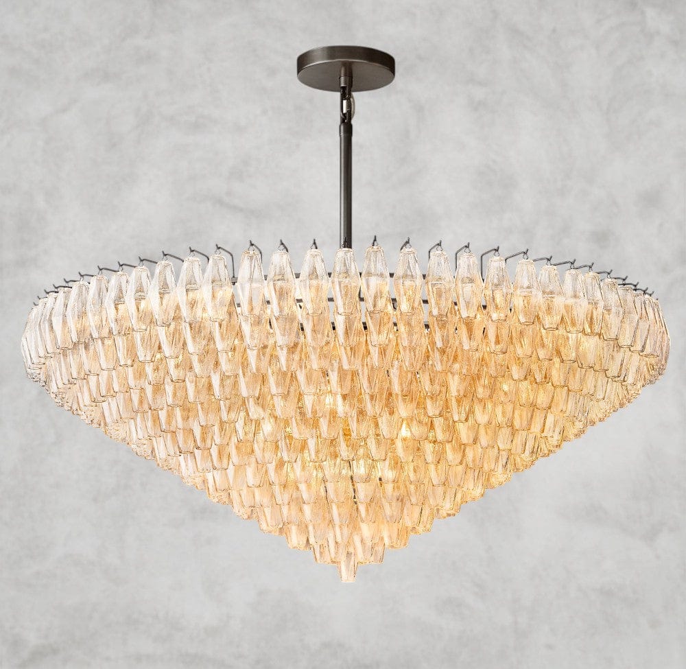 CHIARA CLEAR/ SMOKE GLASS TIERED ROUND CHANDELIER 37", 47", 62"