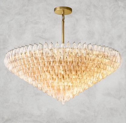 CHIARA CLEAR/ SMOKE GLASS TIERED ROUND CHANDELIER 37", 47", 62"