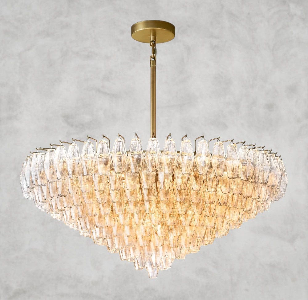 CHIARA CLEAR/ SMOKE GLASS TIERED ROUND CHANDELIER 37", 47", 62"