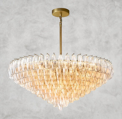 CHIARA CLEAR/ SMOKE GLASS TIERED ROUND CHANDELIER 37", 47", 62"