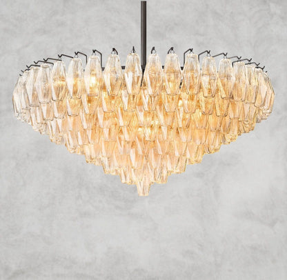 CHIARA CLEAR/ SMOKE GLASS TIERED ROUND CHANDELIER 37", 47", 62"