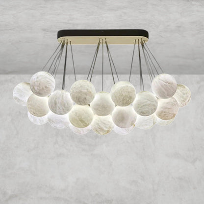 Christian Luxury Rectangular Chandelier Alabaster Ball Chandelier