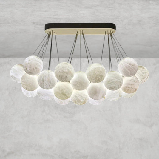 Christian Luxury Rectangular Chandelier Alabaster Ball Chandelier