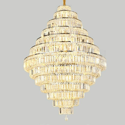 Chrome/ Silver/ Gold Extra Large Chandelier For Foyer Living Room Staircase Crystal Ceiling Lighting Fixture
