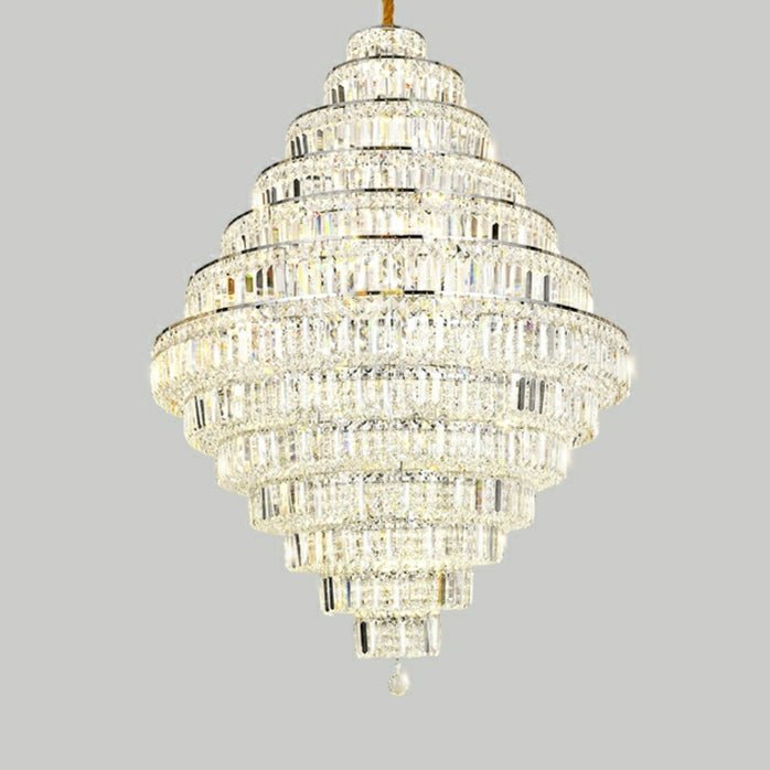 Chrome/ Silver/ Gold Extra Large Chandelier For Foyer Living Room Staircase Crystal Ceiling Lighting Fixture
