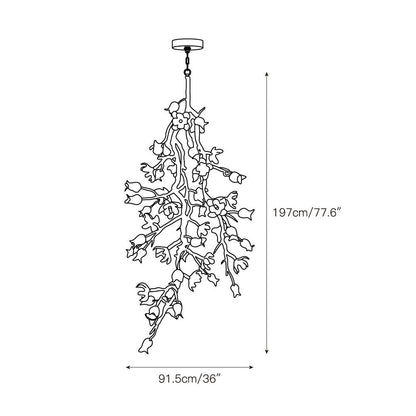 Churippu Branch Brass Chandelier