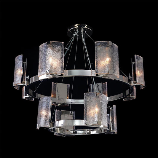 Claritas Twelve-Light Two-Tier Chandelier, Nickel