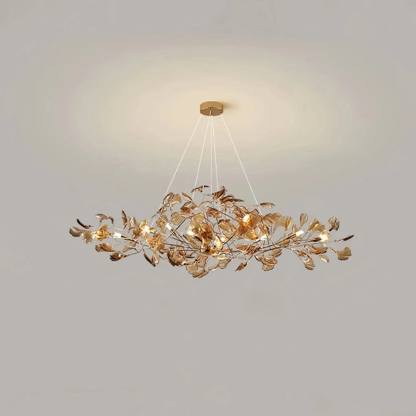 Colorful Glass Ginkgo Leaf Chandelier