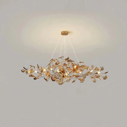 Colorful Glass Ginkgo Leaf Chandelier