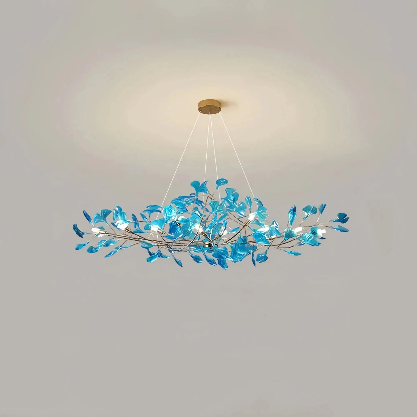 Colorful Glass Ginkgo Leaf Chandelier