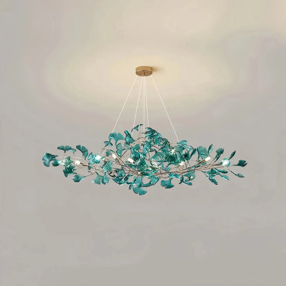 Colorful Glass Ginkgo Leaf Chandelier