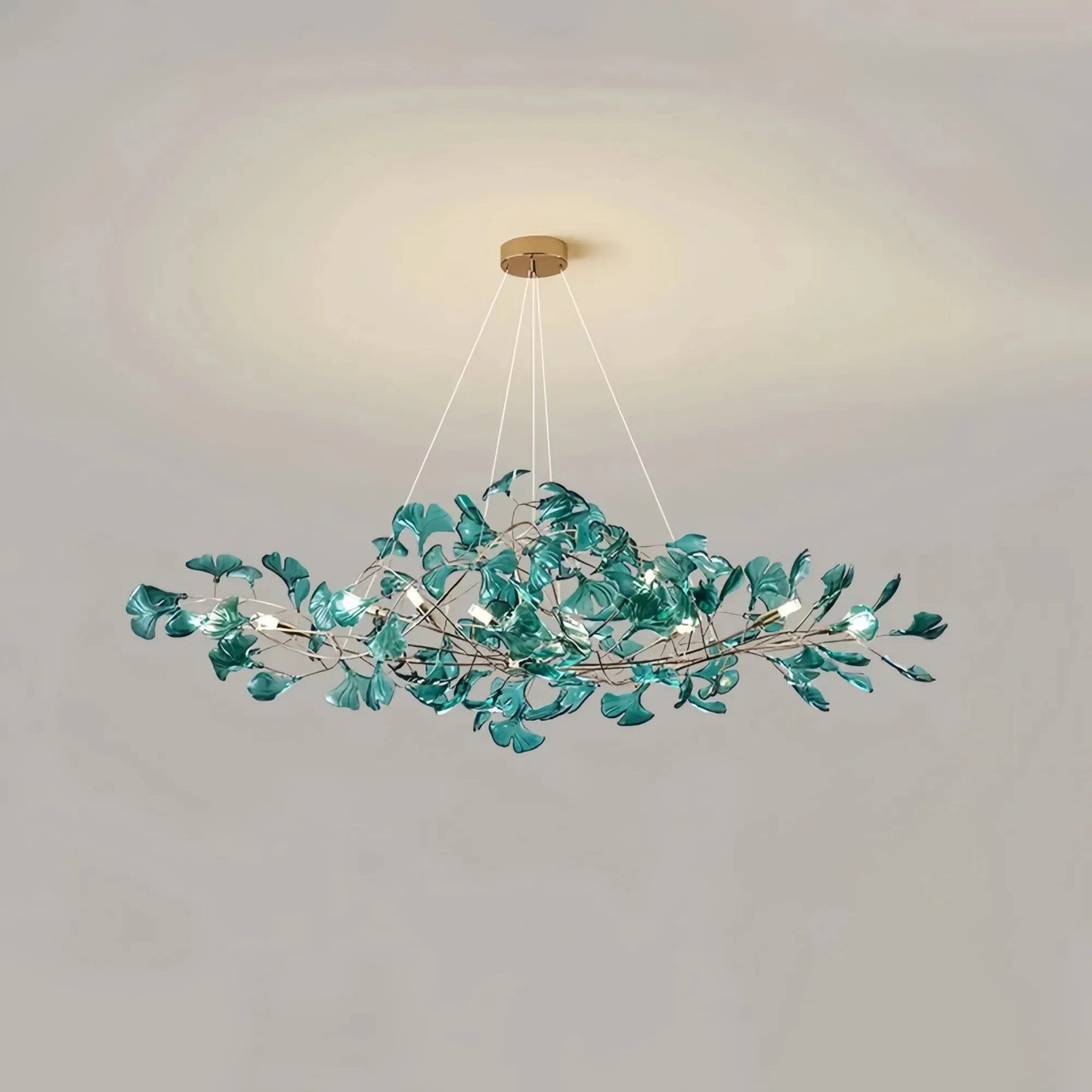 Colorful Glass Ginkgo Leaf Chandelier