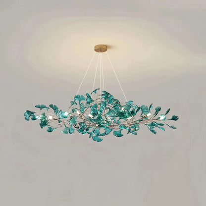 Colorful Glass Ginkgo Leaf Chandelier