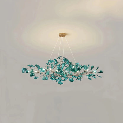 Colorful Glass Ginkgo Leaf Chandelier