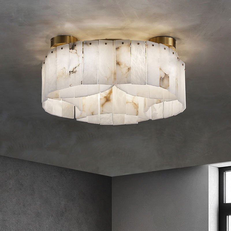 Contemporary Alabaster Flush Mount Ceiling Lamp