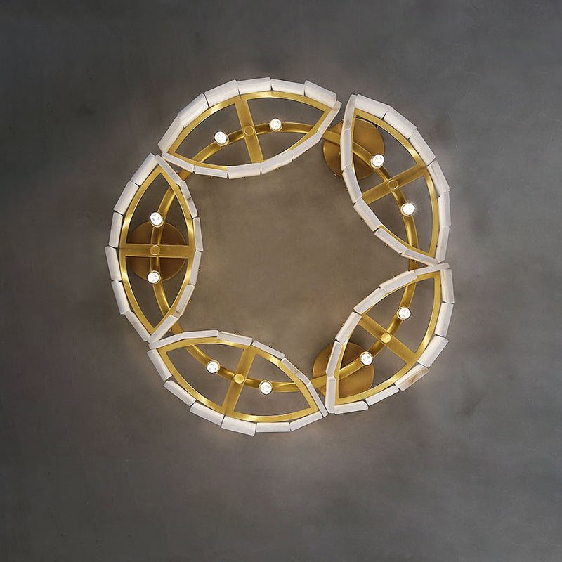 Contemporary Alabaster Flush Mount Ceiling Lamp