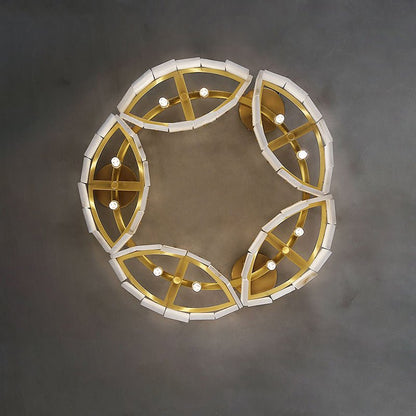 Contemporary Alabaster Flush Mount Ceiling Lamp