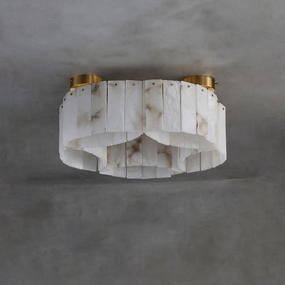 Contemporary Alabaster Flush Mount Ceiling Lamp