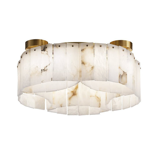 Contemporary Alabaster Flush Mount Ceiling Lamp