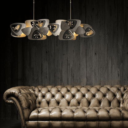 Contemporary Stainless Steel Linear Chandelier