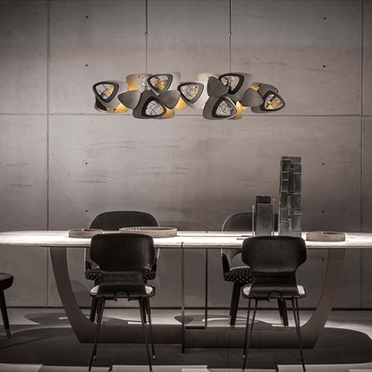 Contemporary Stainless Steel Linear Chandelier