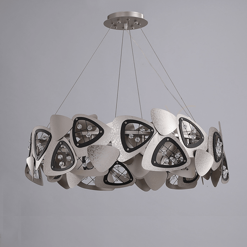 Contemporary Stainless Steel Round Chandelier
