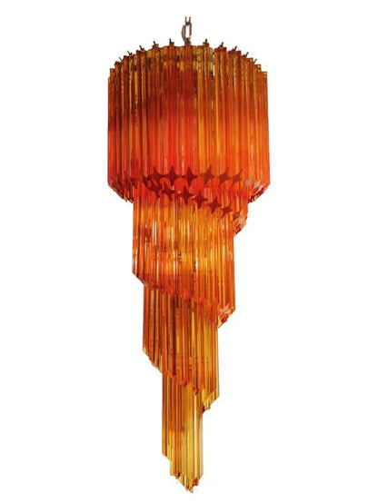 Muraano Spiral Amber Chandelier 86 prisms