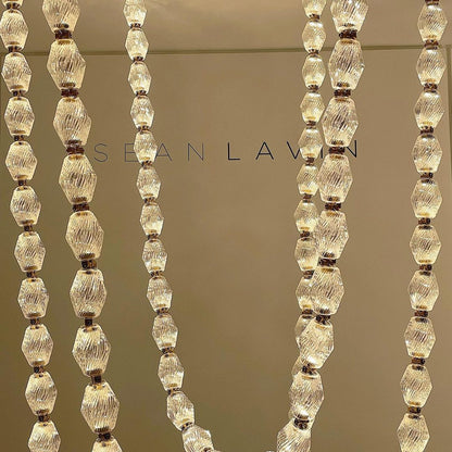 Creative Glass Pearl Necklace Pendant Chandelier for Living/Dining Room/Staircase