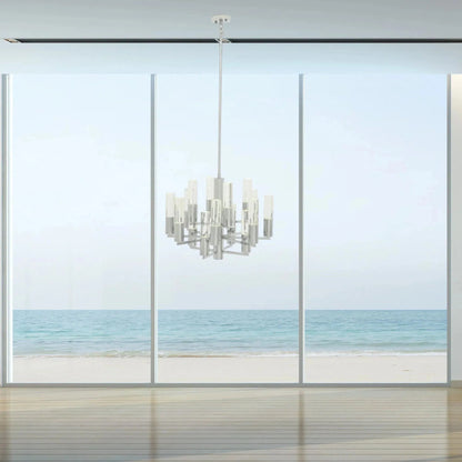 Crystal Cylinders Chandelier 16 Lights Dimmable