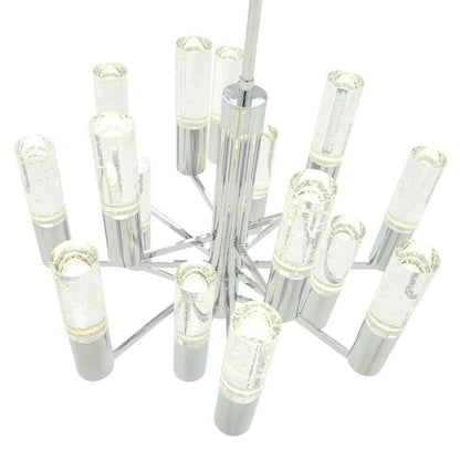 Crystal Cylinders Chandelier 16 Lights Dimmable