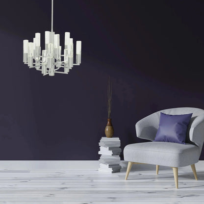 Crystal Cylinders Chandelier 16 Lights Dimmable