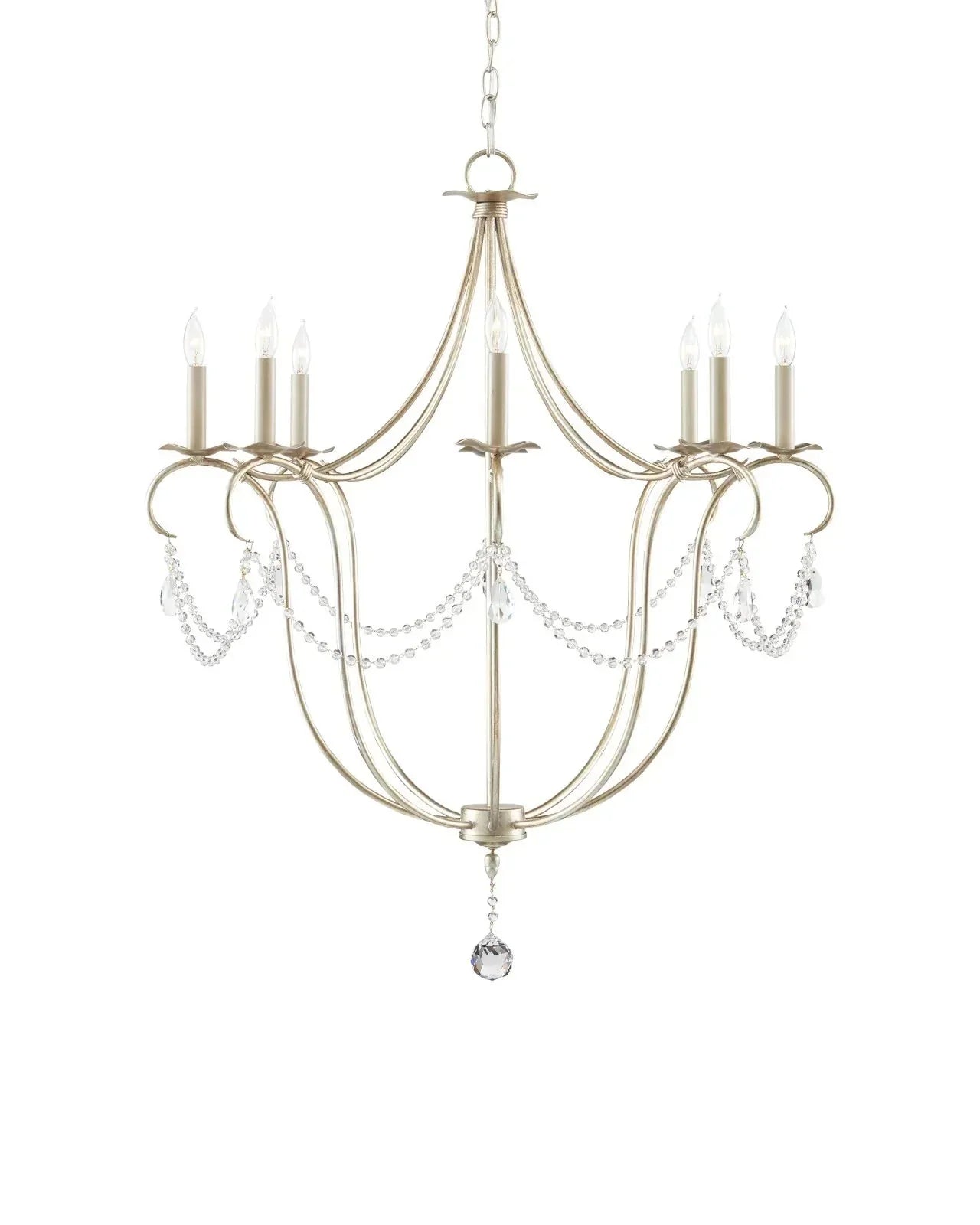 Crystal Lights Large Gold & Silver Chandelier For living room