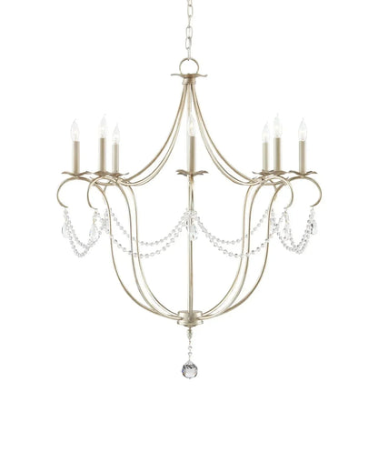Crystal Lights Large Gold & Silver Chandelier For living room