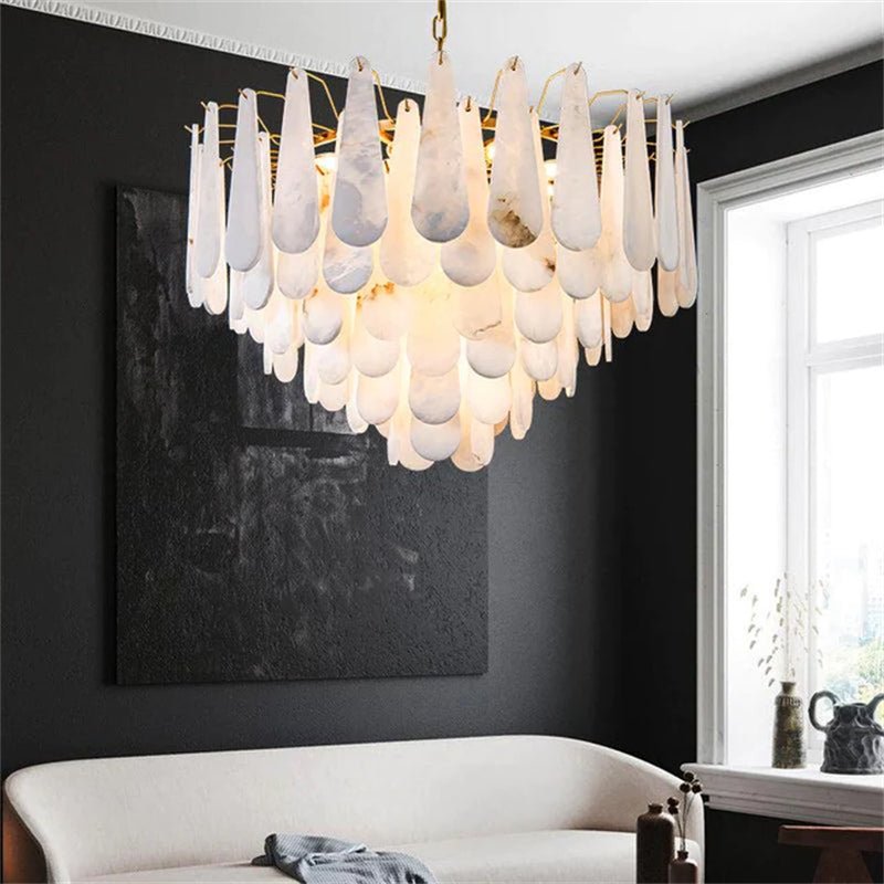 Deborah Alabaster Foyer Chandelier Lighting, Luxury Modern Lighting