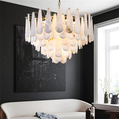 Deborah Alabaster Foyer Chandelier Lighting, Luxury Modern Lighting